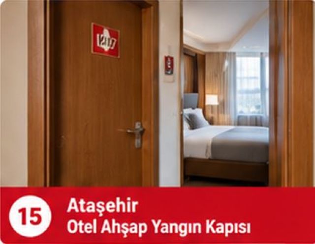 Ataşehir Otel Ahşap Yangın Kapısı